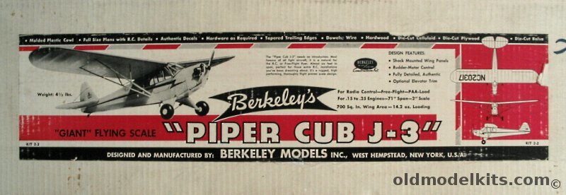Berkeley 1/6 Piper Cub J-3 Giant R/C Model, 2-2 plastic model kit